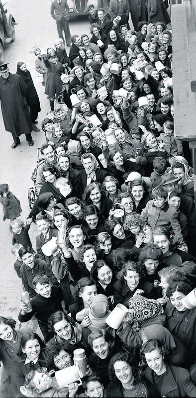 It’s all smiles for the camera as Lough and South Parishioners, pictured with their jugs, bottles and cans, wait patiently for the arrival of milk at Gill’s Dairy in Barrack Street, Cork city, during a milk strike in 1953. It’s all smiles for the camera as Lough and South Parishioners, pictured with their jugs, bottles and cans, wait patiently for the arrival of milk at Gill’s Dairy in Barrack Street, Cork city, during a milk strike in 1953.