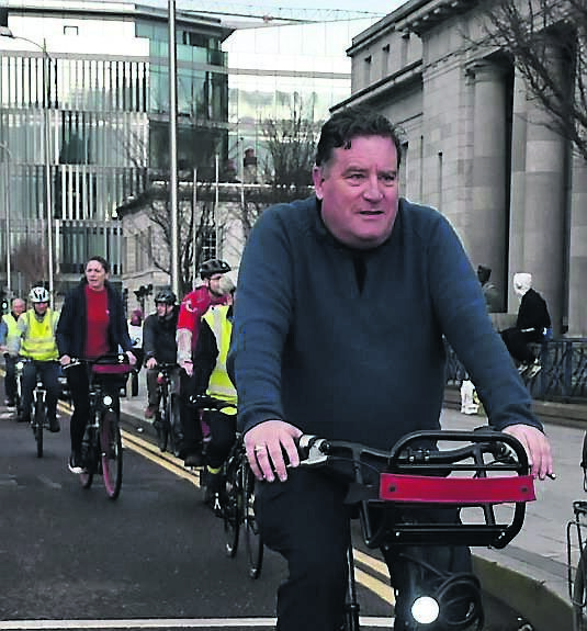 Dan Boyle taking part in a Cork Cycling Campaign demonstration outside City Hall as part of a campaign for better cycling facilities in the city. Dan Boyle taking part in a Cork Cycling Campaign demonstration outside City Hall as part of a campaign for better cycling facilities in the city.