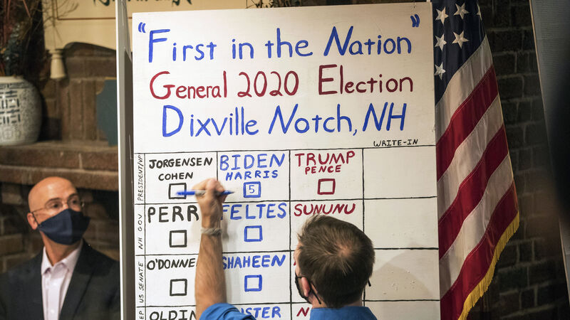 Two small towns cast their ballots as Election Day begins Two small towns cast their ballots as Election Day begins