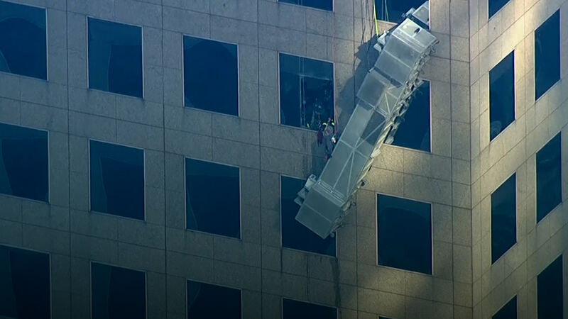 Two workers rescued after scaffolding collapse in New York City Two workers rescued after scaffolding collapse in New York City