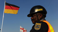 Soccer - 2010 FIFA World Cup South Africa - England and Germany Flags - Royal Bafokeng Sports Complex