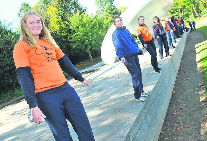 Transition Year pupils from Scoil Mhuire, Wellington Road, Cork, (from left) Ali McCarthy, Isabel Burke, Lily Stack, and Nicola Healy, who took part in The Echo Women’s Mini-Marathon virtual race.	 Picture: Larry Cummins