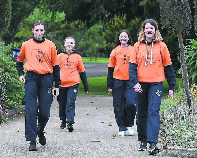 Transition year pupils from Scoil Mhuire, Wellington Road, Cork took part in The Echo Women’s Mini Marathon Virtual race, pictured at Fitzgerald's Park, Cork. (from left) Jane Ward, Robyn Deasy, Amy Brett and Abbie O'Sullivan.Pic; Larry Cummins
