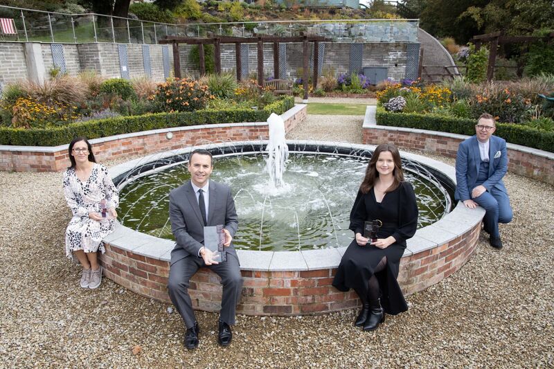 Zuzana Brosnan, Marketing Manager, Brian Bowler, General Manager, Susie Fitzgibbon, Digital Marketing Manager and Raymond Kelleher, Hotel Sales &amp; Marketing from the Montenotte Hotel who are the Overall Digital Marketing Titan winner at the Cork Digital Marketing Awards 2020 by Cork Chamber