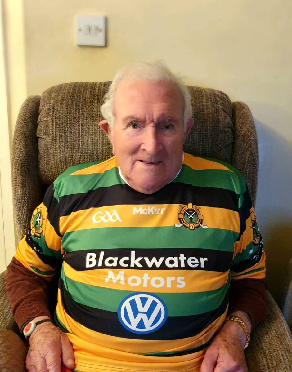 Eddie Hogan with his Glen Rovers jersey commemorating the 100th anniversary of the birth of Christy Ring. Eddie Hogan with his Glen Rovers jersey commemorating the 100th anniversary of the birth of Christy Ring.