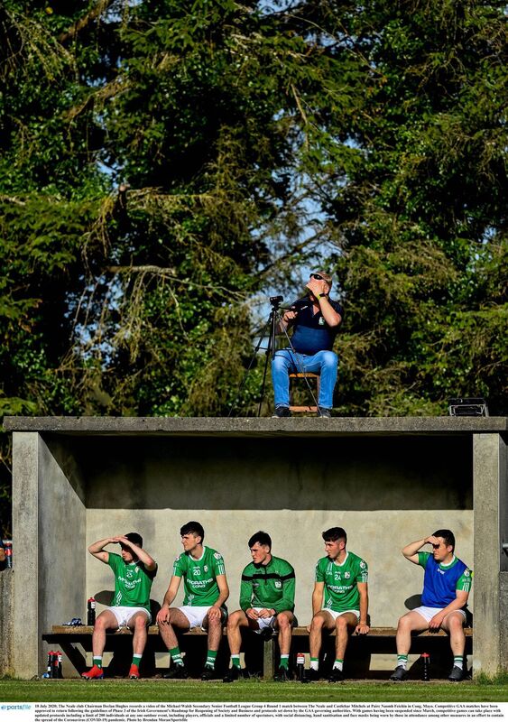 The Neale club Chairman Declan Hughes records a game in Cong, Mayo. Picture: Brendan Moran/Sportsfile