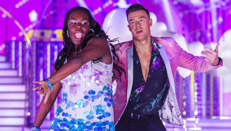 Demi Isaac Oviawe with Kai Widdrington during  Dancing With The Stars.