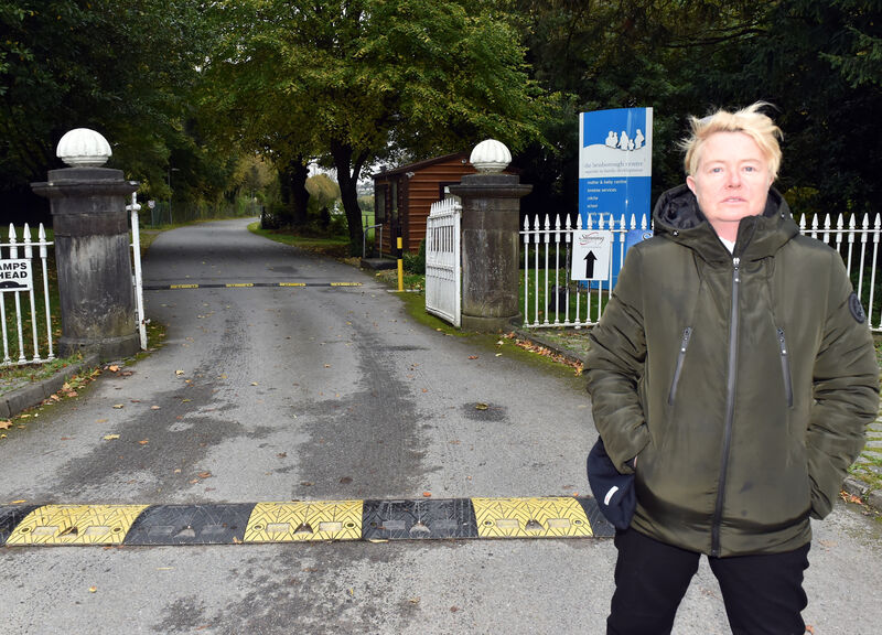 Catherine Coffey at the entrance at Bessborough 