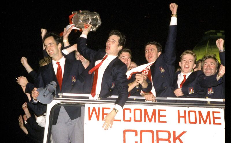 Mark Foley and Ger Cunningham either side of Tomás Mulcahy in 1990. 