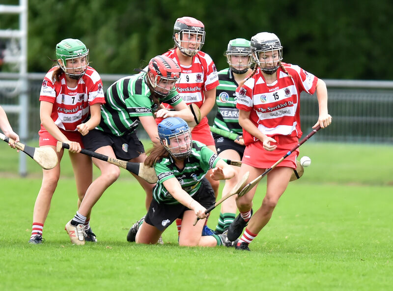 Courcey Rovers' Saoirse McCarthy tussles with Douglas' Katelyn Holland. Picture: Eddie O'Hare Courcey Rovers' Saoirse McCarthy tussles with Douglas' Katelyn Holland. Picture: Eddie O'Hare