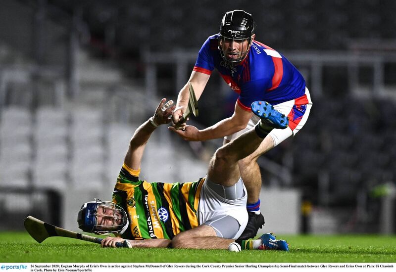 Eoghan Murphy of Erin's Own in action against Stephen McDonnell of Glen Rovers. Picture: Eóin Noonan/Sportsfile Eoghan Murphy of Erin's Own in action against Stephen McDonnell of Glen Rovers. Picture: Eóin Noonan/Sportsfile