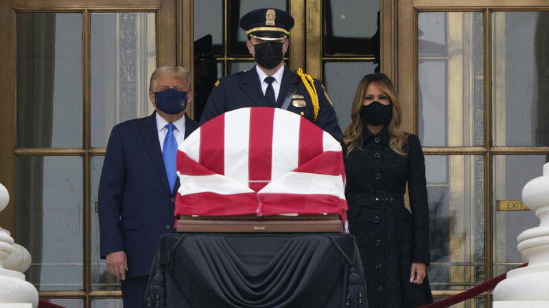 Donald Trump pays respects to Ruth Bader Ginsburg Donald Trump pays respects to Ruth Bader Ginsburg