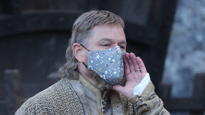 Matt Damon, Jodie Comer and Adam Driver pictured on set of The Last Duel Matt Damon, Jodie Comer and Adam Driver pictured on set of The Last Duel