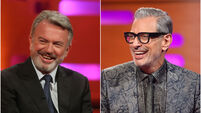 Dino-mite: Sam Neill and Jeff Goldblum perform duet during Jurassic World break