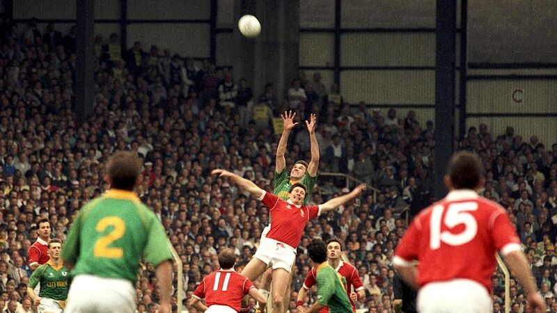 Celebrating the Double: Shea Fahy soared at Croke Park in 1990