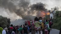 Greece Migrant Camp Blaze
