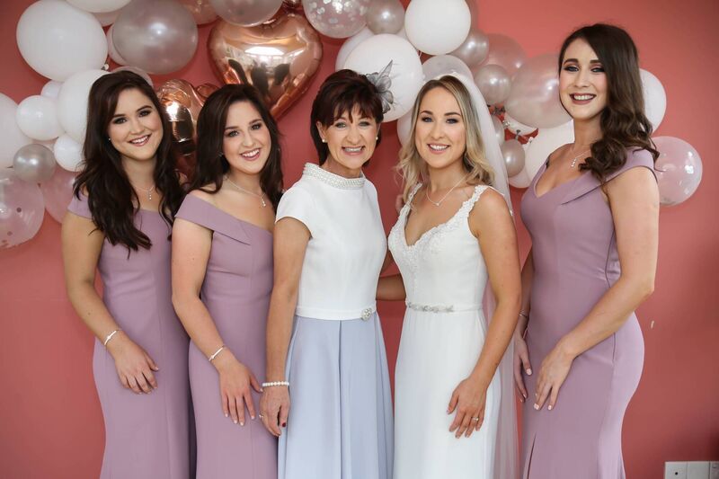 THE BRIDAL PARTY: Rachel, Niamh, Bernice, Louise, Megan.