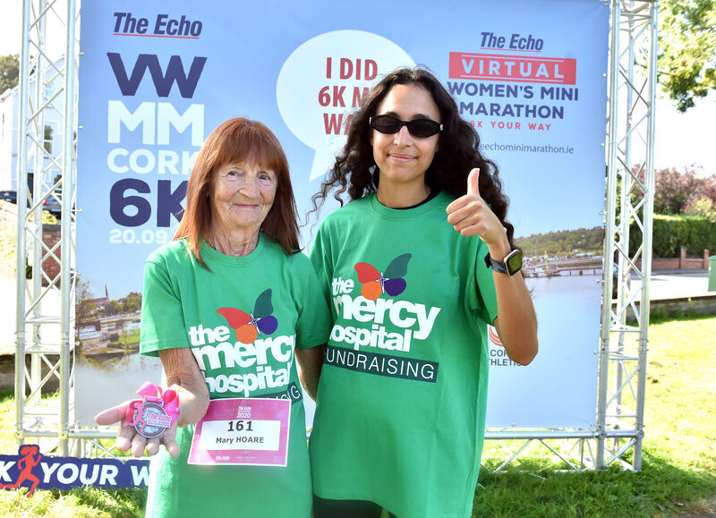 Mary Hoare and granddaughter Alysha Hoare from Dillons Cross who took part in The Echo virtual womens mini marathon in aid of The Mercy hospital 