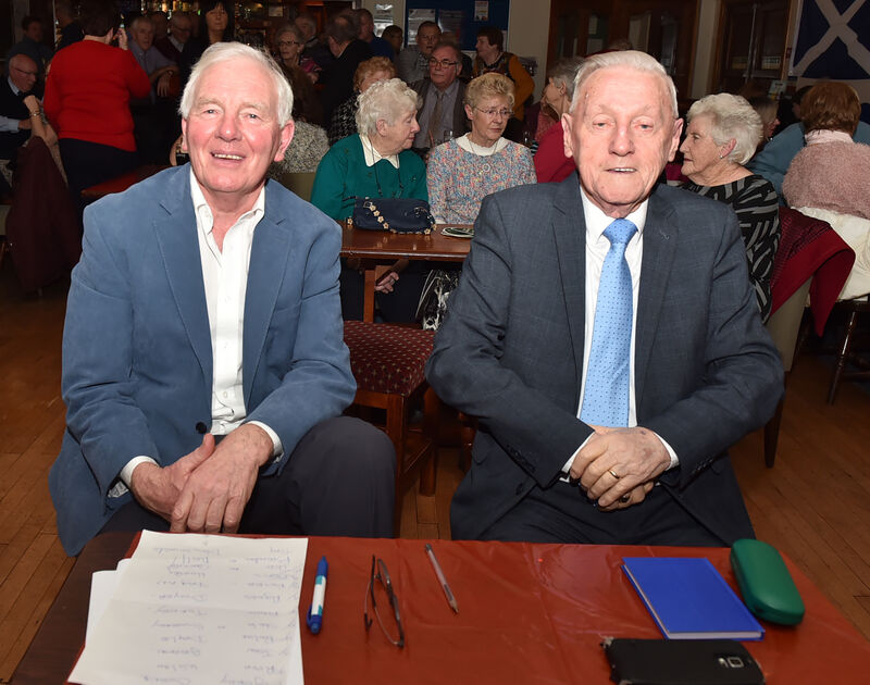 Charlie McAllister and Humphrey O'Sullivan adjudicators at the Douglas heat of the over 60's talent competition in 2019. Charlie McAllister and Humphrey O'Sullivan adjudicators at the Douglas heat of the over 60's talent competition in 2019.
