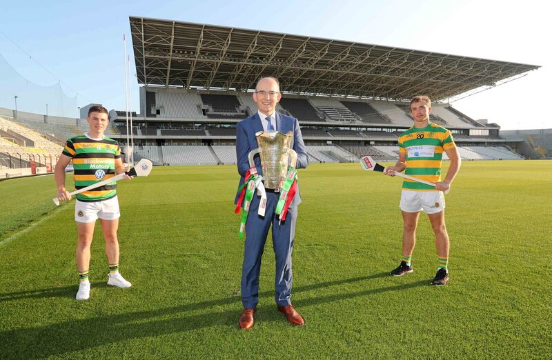 Jim Woulfe, CEO Dairy Gold with Adam Lynch, Glen Rovers and Michael O'Halloran, Blackrock. Picture: Jim Coughlan. Jim Woulfe, CEO Dairy Gold with Adam Lynch, Glen Rovers and Michael O'Halloran, Blackrock. Picture: Jim Coughlan.