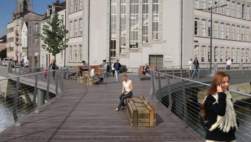 The proposed Trinity Bridge outside the College of Commerce as part of the Morrison's Island plans. The proposed Trinity Bridge outside the College of Commerce as part of the Morrison's Island plans.
