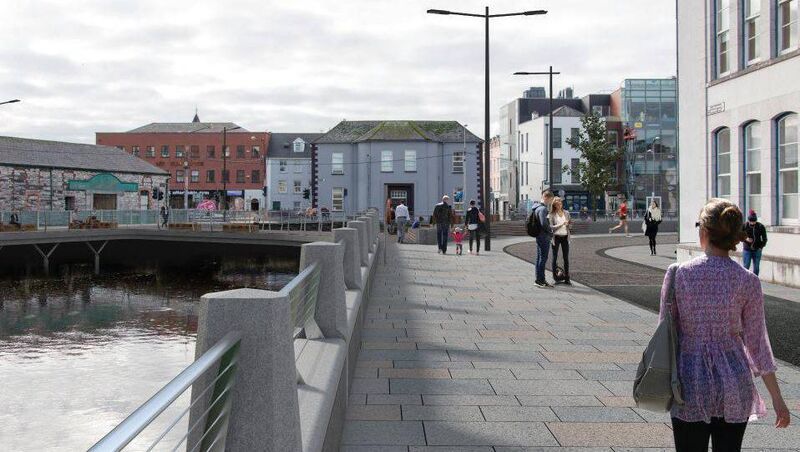 The upgraded footpaths and quay wall as part of the Morrison's island plans. The upgraded footpaths and quay wall as part of the Morrison's island plans.