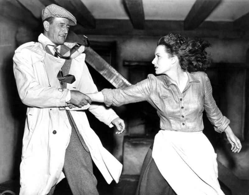 John Wayne and Maureen O'Hara in the Quiet Man. John Wayne and Maureen O'Hara in the Quiet Man.