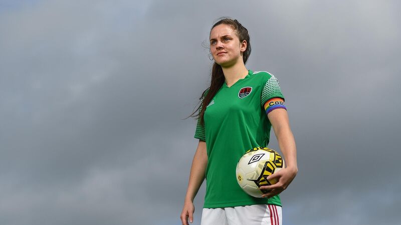 Ballincollig keeper Maria O'Sullivan is looking across the Atlantic