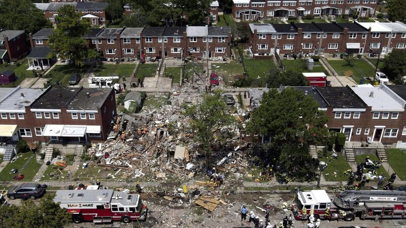 Baltimore natural gas explosion destroys several houses Baltimore natural gas explosion destroys several houses