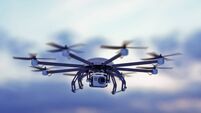 drone white cloudy dusk sky