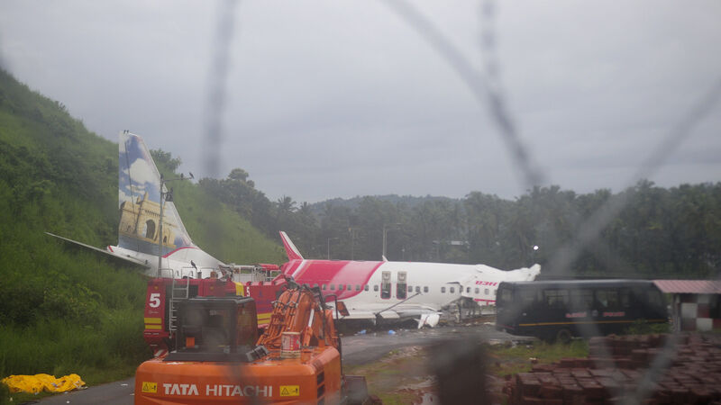 18 dead after plane skids off runway in southern India 18 dead after plane skids off runway in southern India