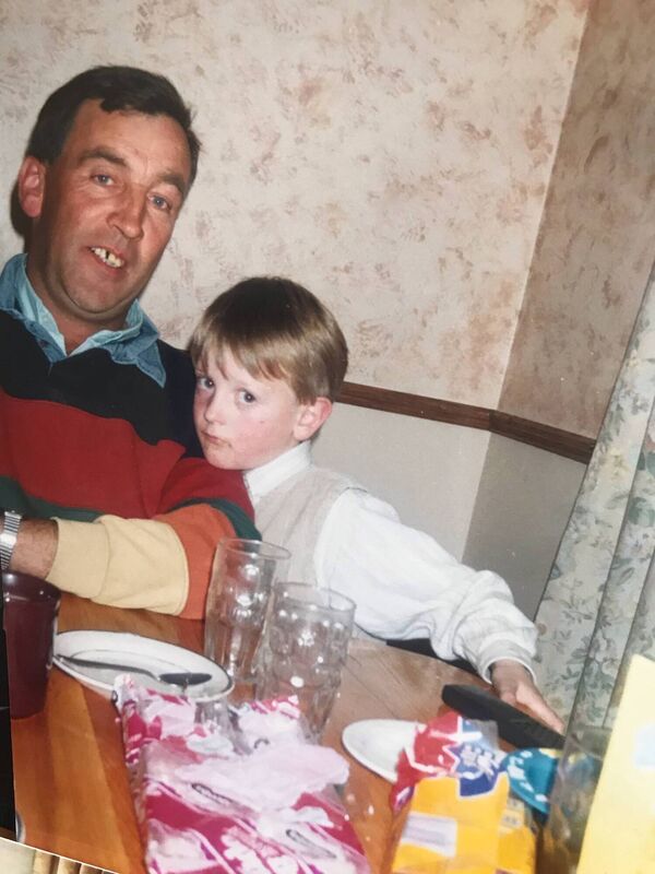 Aidan Bermingham with his dad. Aidan Bermingham with his dad.