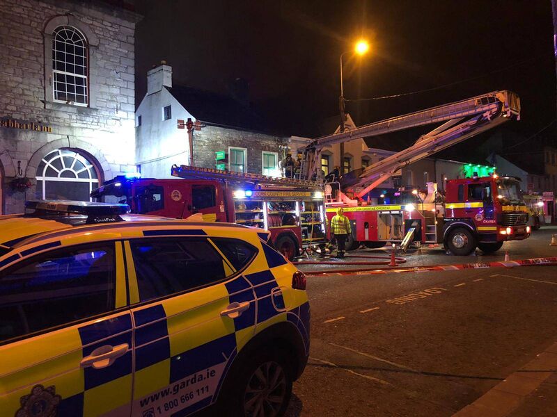 A serious fire broke out on Main Street in Midleton overnight. Picture: Twitter/Cork County Fire Service - @corkcountyfire. A serious fire broke out on Main Street in Midleton overnight. Picture: Twitter/Cork County Fire Service - @corkcountyfire.