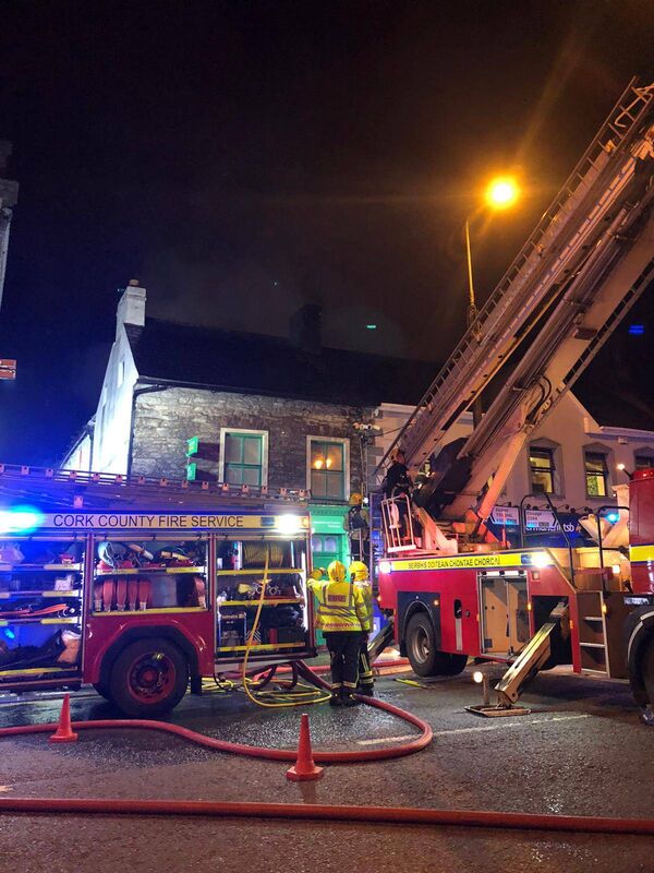 A serious fire broke out on Main Street in Midleton overnight. Picture: Twitter/Cork County Fire Service - @corkcountyfire. A serious fire broke out on Main Street in Midleton overnight. Picture: Twitter/Cork County Fire Service - @corkcountyfire.