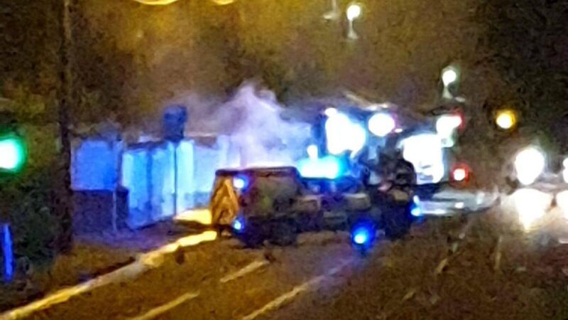 Emergency services attended the scene of a car on fire in Cork last night