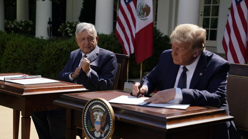 Donald Trump claims improved ties as he hosts Mexico’s president