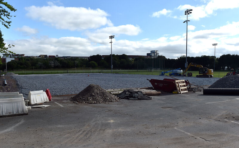 Work is in progress on the new all-weather pitch. Picture: Eddie O'Hare