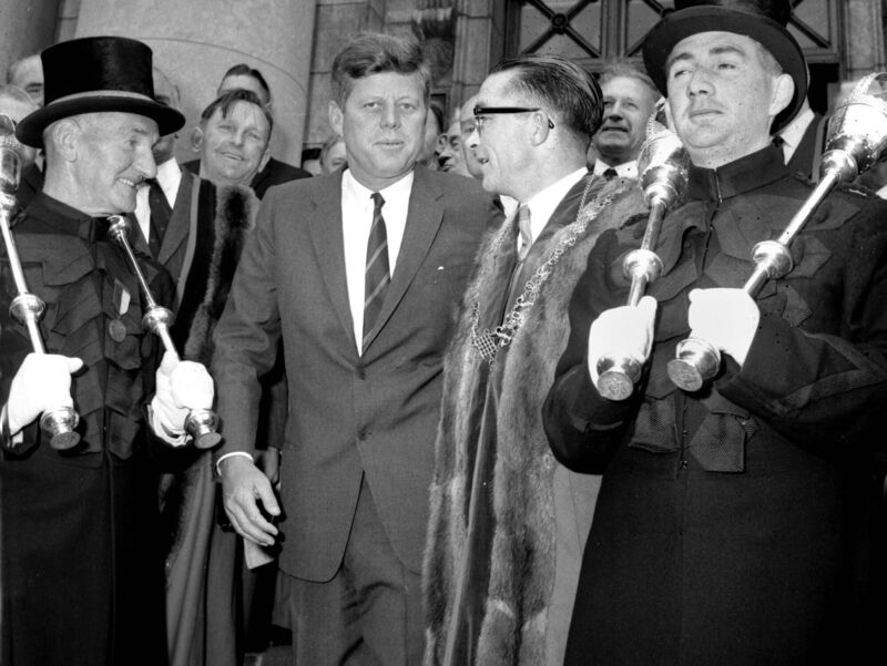 John F. Kennedy at Cork City Hall with Lord Mayor Sean Casey during his visit to the city on June 28, 1963. John F. Kennedy at Cork City Hall with Lord Mayor Sean Casey during his visit to the city on June 28, 1963.