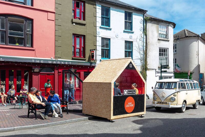 The Street Pod, designed by architect Mar O'Riain and built by local builder Brian O'Regan. The Street Pod, designed by architect Mar O'Riain and built by local builder Brian O'Regan.