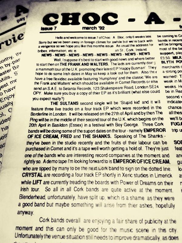 Choc A Bloc zine in 1992.