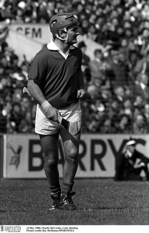 Cork hurler Charlie McCarthy waiting for the sliotar to arrive in 1980. He first starred for the Rebels in '64. Picture: Ray McManus/SPORTSFILE Cork hurler Charlie McCarthy waiting for the sliotar to arrive in 1980. He first starred for the Rebels in '64. Picture: Ray McManus/SPORTSFILE