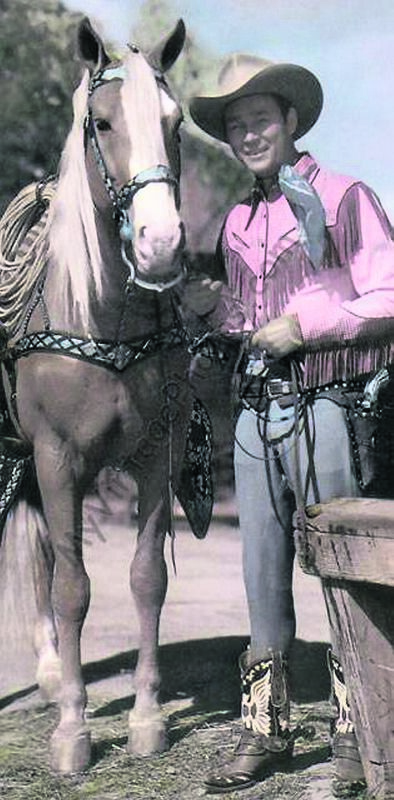 SCREEN IDOL: Roy Rogers, known as ‘the King of the Cowboys’, with his horse Trigger — Rogers was a hugely popular film star among young Corkonians in the mid-20th century.