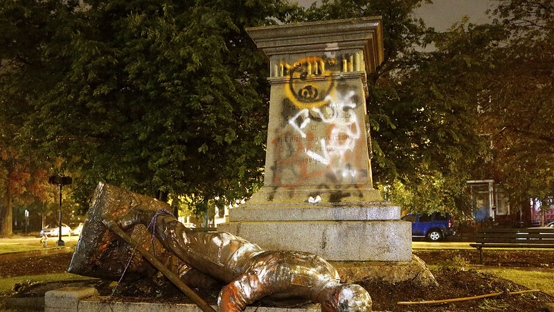 Protesters in Virginia tear down another Confederate statue