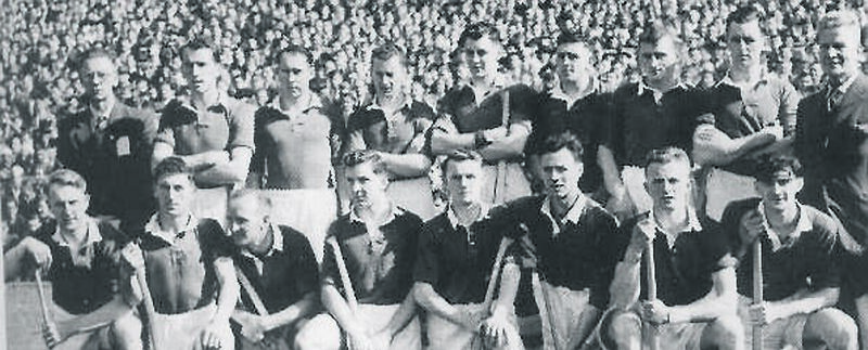 The Cork hurling team that beat Dublin in the 1952 All-Ireland final. Willie John Daly is to the left of Christy Ring (second from left, front row).