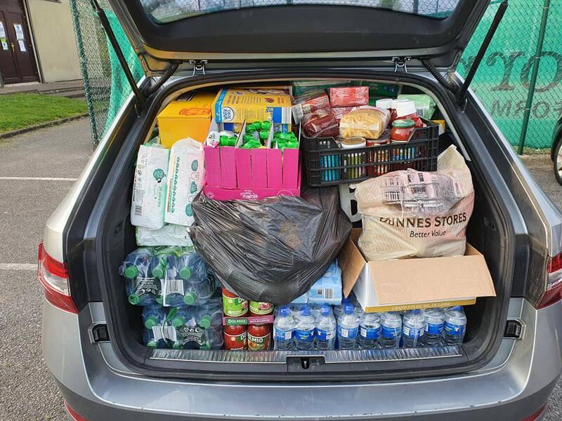 Just one of the car loads from Ballinlough Youth Club's food appeal in aid of Penny Dinners.