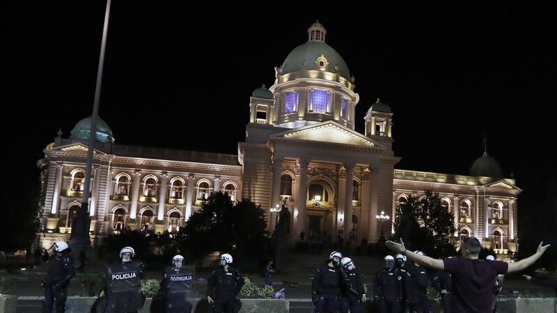 Serbian leader backtracks on virus lockdown after protest