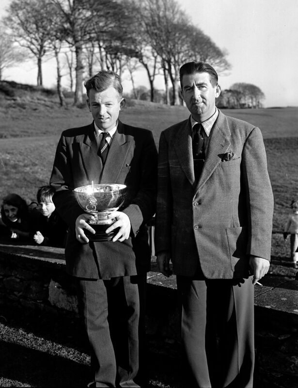Jimmy Bruen and George Crosbie who contested the Scratch Cup Final at Little Island in 1953.