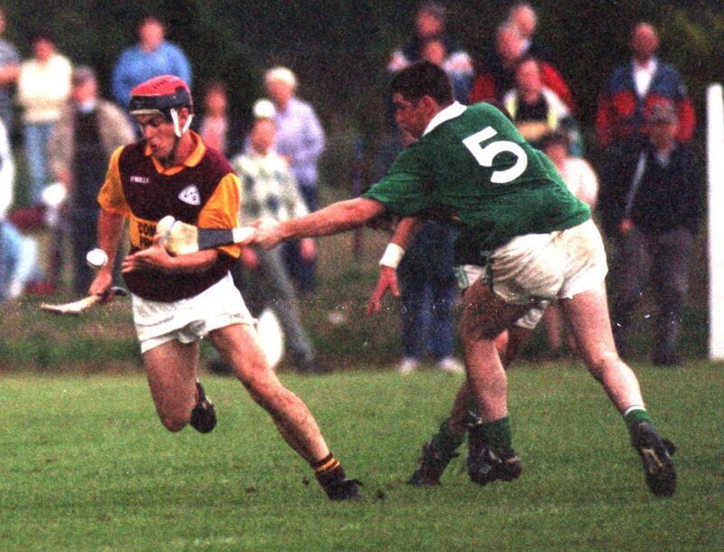 Youghal's Brendan Coleman battling Killeagh's Mark Landers. Picture: Eddie O'Hare