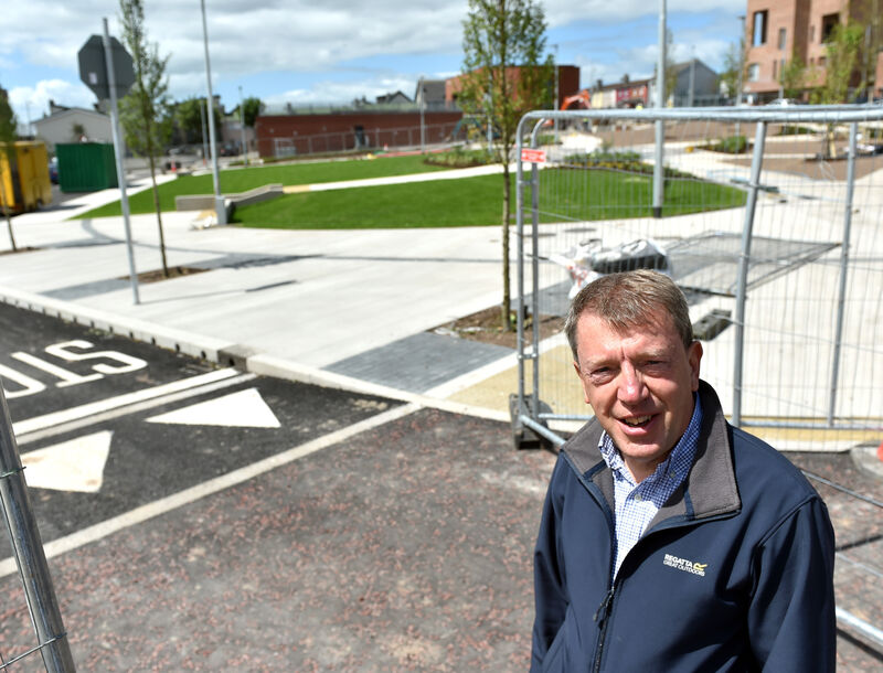 Cllr Tony Fitzgerald at work in progress on the North West regeneration scheme park at Beara Drive off Harbour View Road in Knocknaheeny Picture: Eddie O'Hare Cllr Tony Fitzgerald at work in progress on the North West regeneration scheme park at Beara Drive off Harbour View Road in Knocknaheeny Picture: Eddie O'Hare