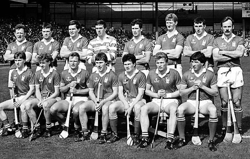 The Cork team who beat Galway in the All-Ireland senior hurling final at Croke Park. Johnny Crowley is extreme left, back row.